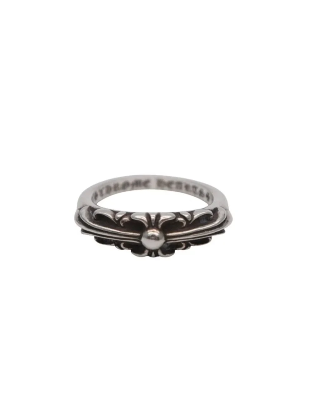 Chrome Hearts Baby Classic Floral Black Sling Ring 925 Sterling Silver